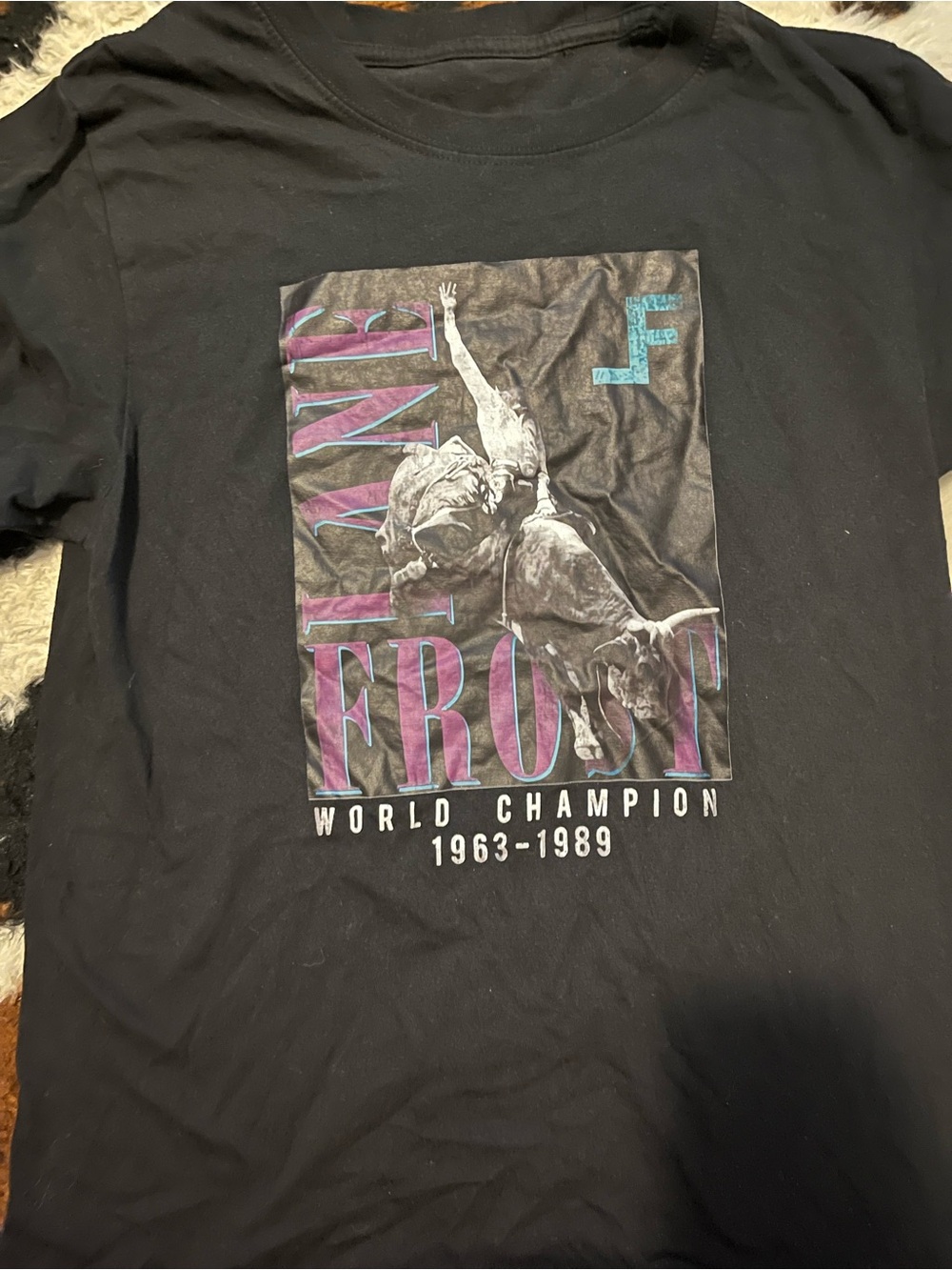 Black Short Sleeve Graphic Tee - Frost World Champion